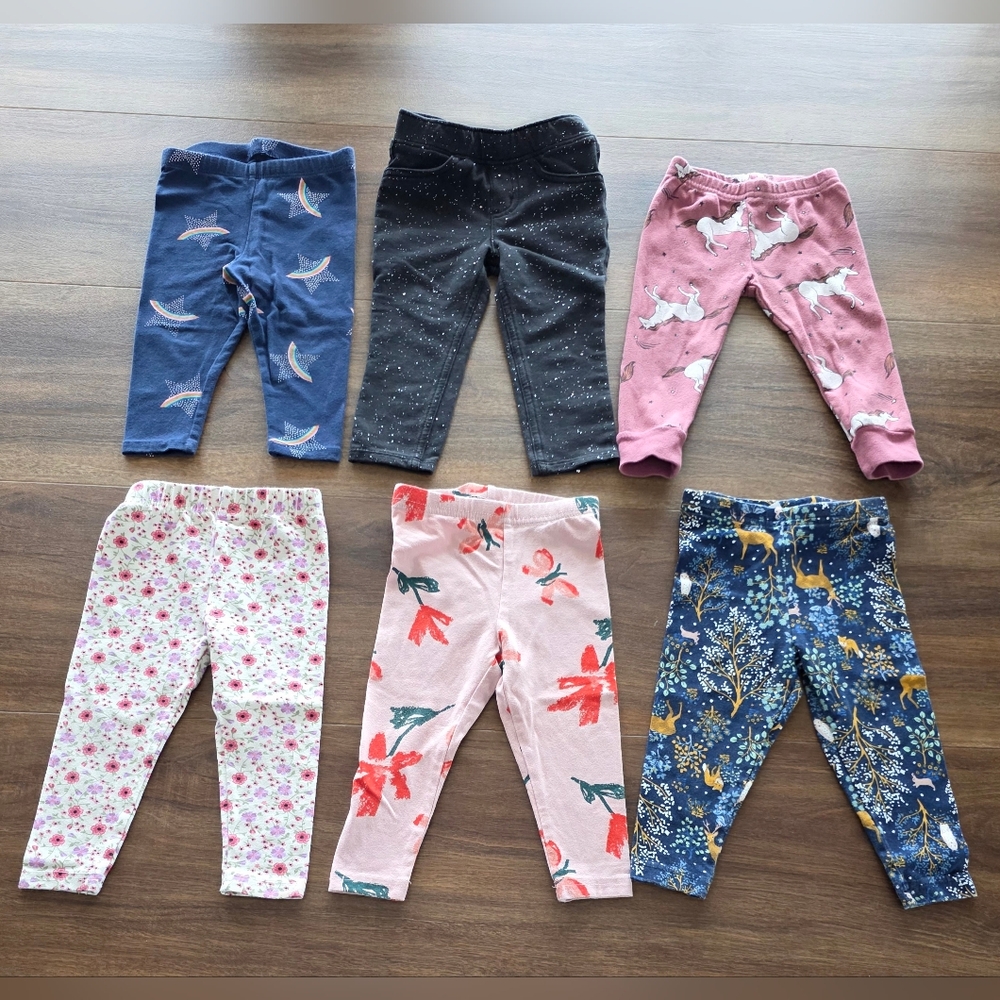 Bundle of Baby Girl Pants Bottoms Leggings SIZE: 12 Months